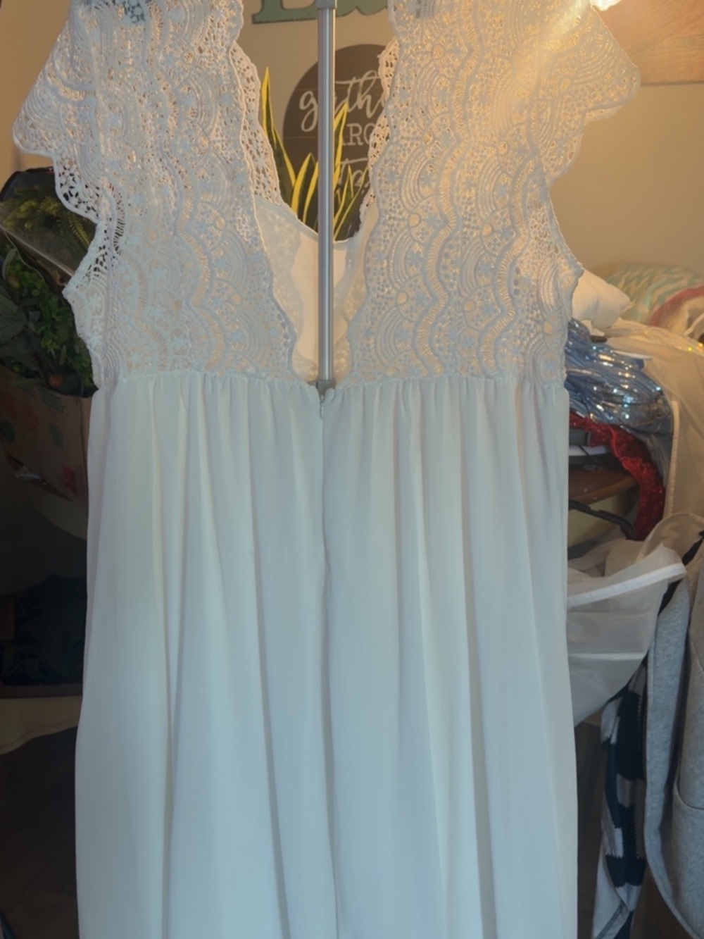 SHEIN White Lace Bodice Wedding Dress - Picture 7 of 13